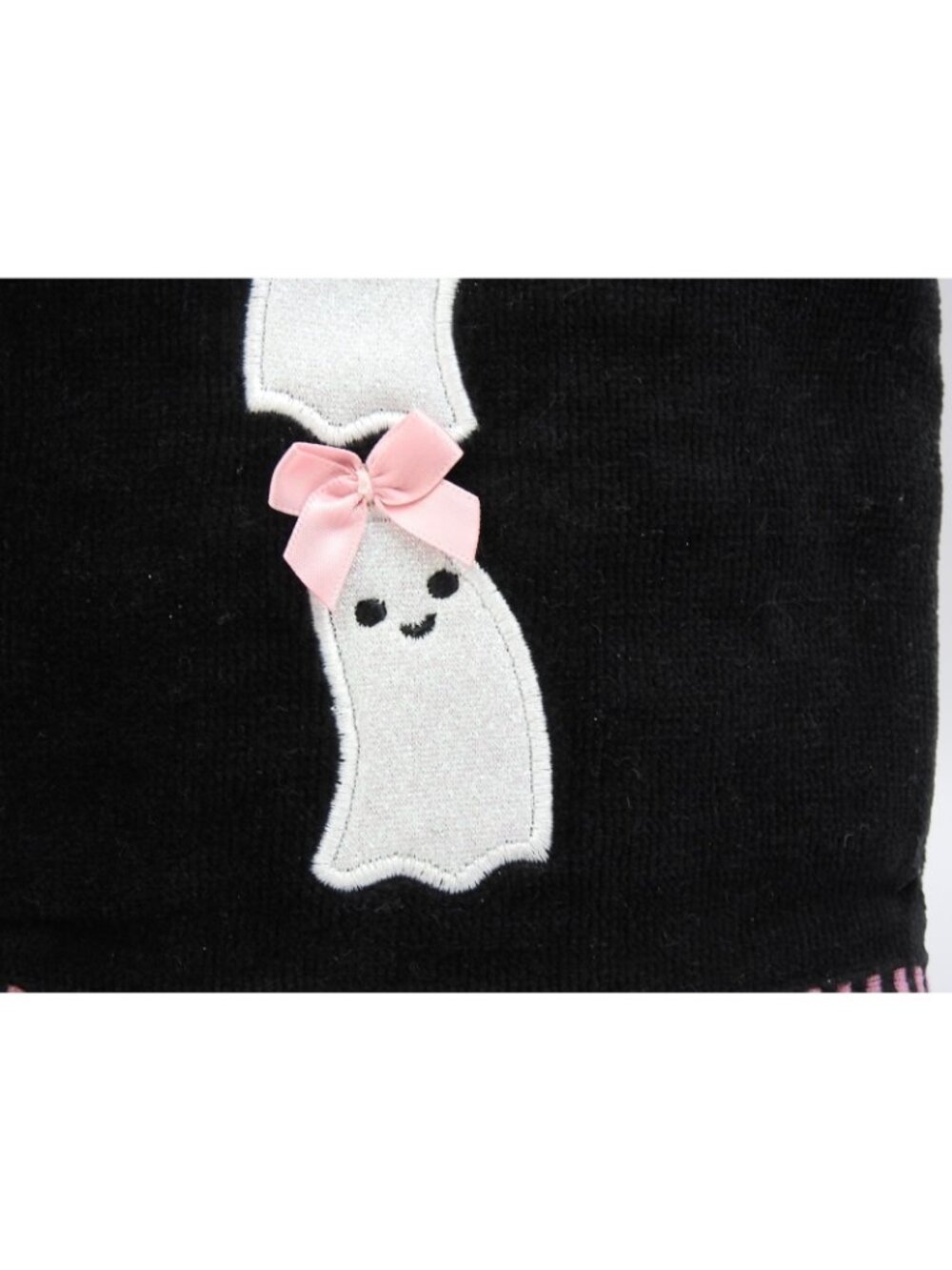 Truly Lou Halloween Hand Towels Set 2 Black Pink Ghost Bow Spooky Cute NWT - Picture 5 of 6